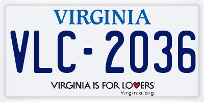 VA license plate VLC2036