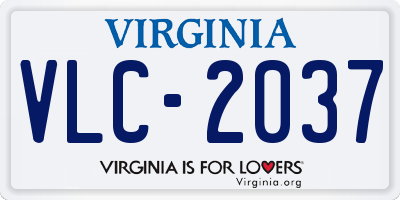 VA license plate VLC2037