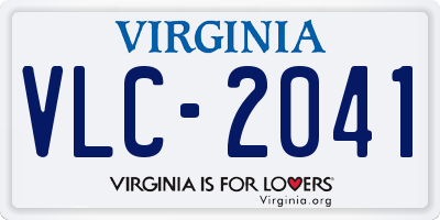 VA license plate VLC2041