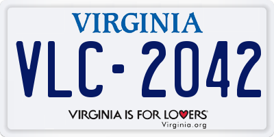 VA license plate VLC2042