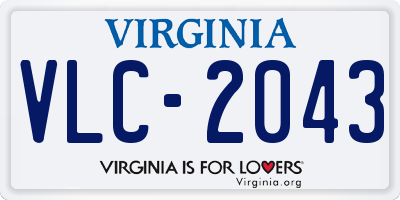 VA license plate VLC2043