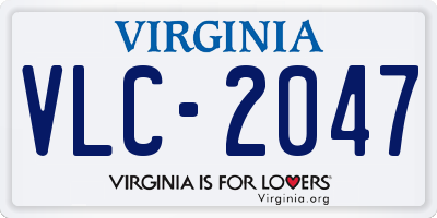 VA license plate VLC2047