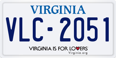 VA license plate VLC2051