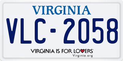 VA license plate VLC2058