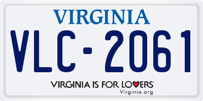 VA license plate VLC2061