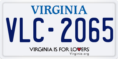 VA license plate VLC2065