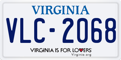 VA license plate VLC2068