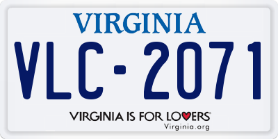 VA license plate VLC2071