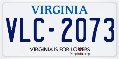 VA license plate VLC2073