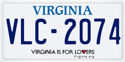 VA license plate VLC2074