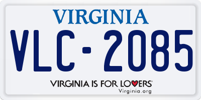 VA license plate VLC2085