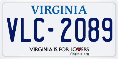 VA license plate VLC2089