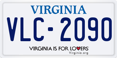 VA license plate VLC2090