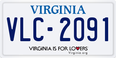 VA license plate VLC2091