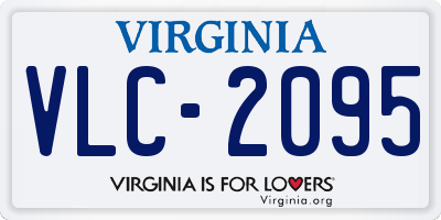 VA license plate VLC2095