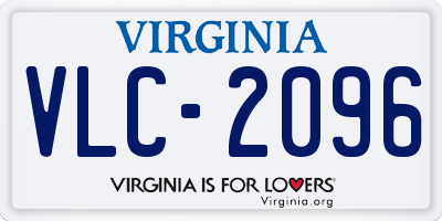 VA license plate VLC2096