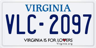 VA license plate VLC2097