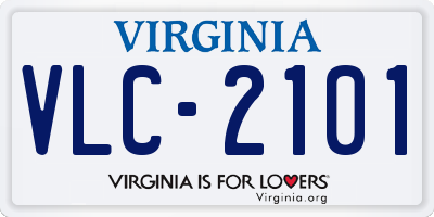 VA license plate VLC2101