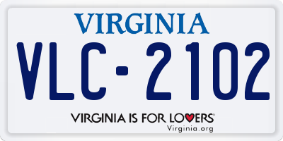 VA license plate VLC2102