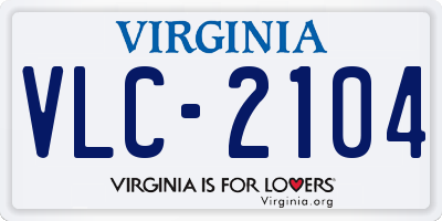 VA license plate VLC2104