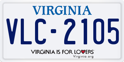 VA license plate VLC2105