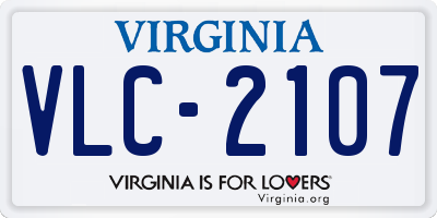 VA license plate VLC2107