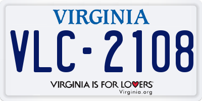 VA license plate VLC2108