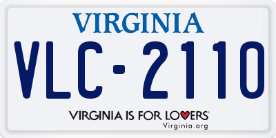VA license plate VLC2110