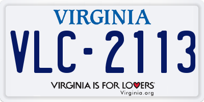 VA license plate VLC2113