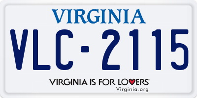 VA license plate VLC2115
