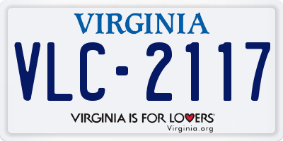 VA license plate VLC2117