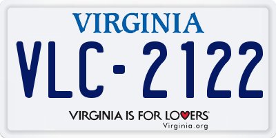 VA license plate VLC2122