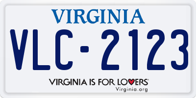 VA license plate VLC2123