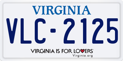 VA license plate VLC2125