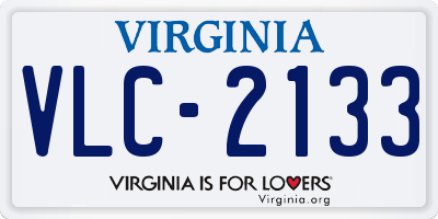 VA license plate VLC2133