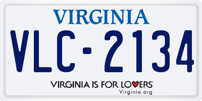 VA license plate VLC2134