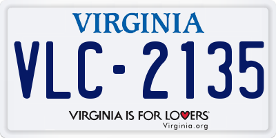 VA license plate VLC2135