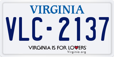 VA license plate VLC2137