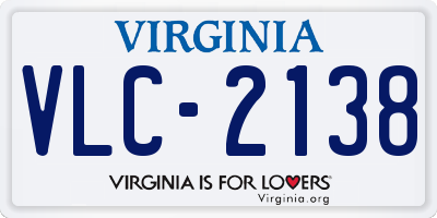 VA license plate VLC2138