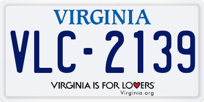 VA license plate VLC2139