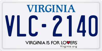 VA license plate VLC2140