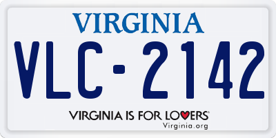 VA license plate VLC2142