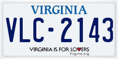 VA license plate VLC2143
