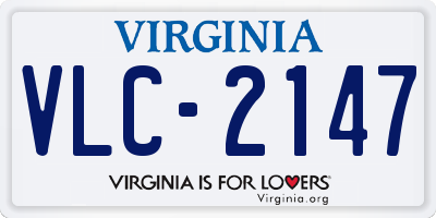VA license plate VLC2147