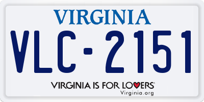 VA license plate VLC2151