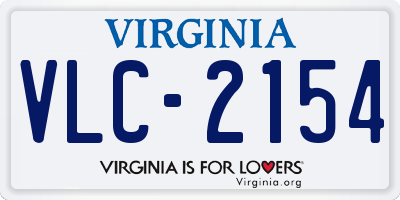 VA license plate VLC2154