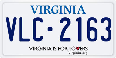 VA license plate VLC2163