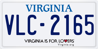 VA license plate VLC2165