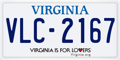 VA license plate VLC2167