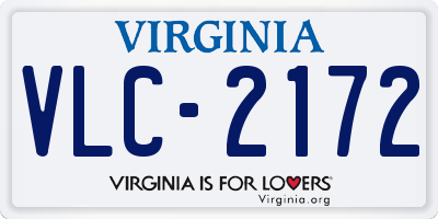 VA license plate VLC2172